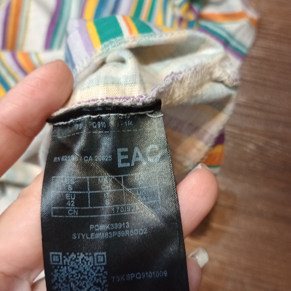 Guess originals embroidered spell out logo multicolor striped tee retro style - Picture 5 of 9